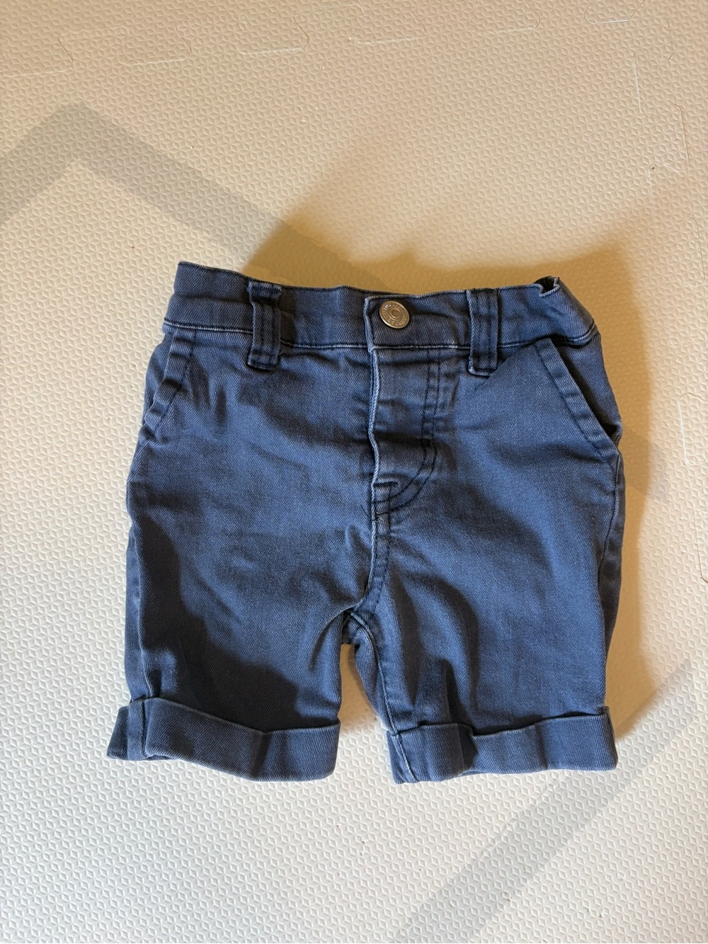 7 For All Mankind Navy Blue Cuffed Pull-On Shorts